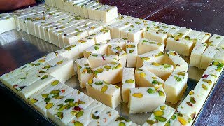 Milk Powder Burfi Sweet Recipe | How To Make Ice Cream Burfi | Milk Barfi | Indian Sweets Making