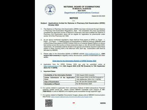 Exit Examination Date Released || Final Notification for Diploma in Pharmacy Exit Examination 2024