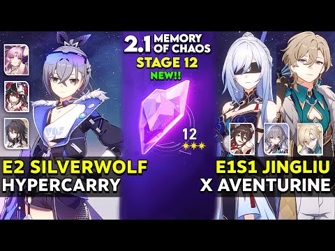 E2 Silverwolf Hypercarry & E1 Jingliu x Aventurine | MOC 12 v2.1 | Honkai Star Rail.