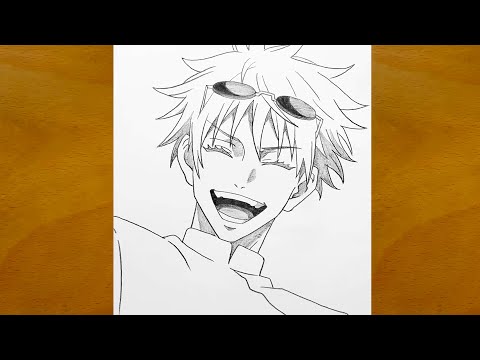 How to Draw Gojo from Jujutsu Kaisen || Anime Sketch Step by Step || Gojo Satoru Art