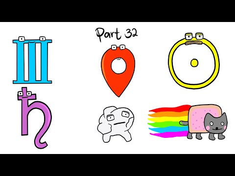 Drawing Roman Numeral 3 to Nyan Cat Symbol Lore Part 32 👍 @EasyLittleDrawings