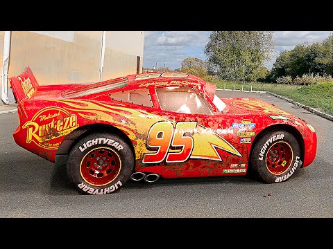 Lightning McQueen in Real Life on Road cars PIXAR