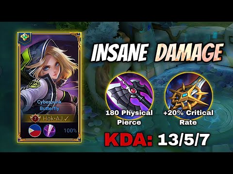 BUTTERFLY INSANE HUGE COMEBACK PENTAKILL SOLO RANK GAME - HONOR OF KINGS