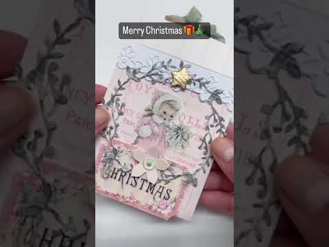 Merry Christmas 🎄 shabby tag set using images from my Etsy #papercrafts #iralamija #shortsvideo