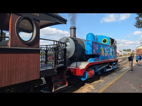 Thomas Pulls the Empty Coaches Away - Railfanning - Strasburg, PA (9/22/24)