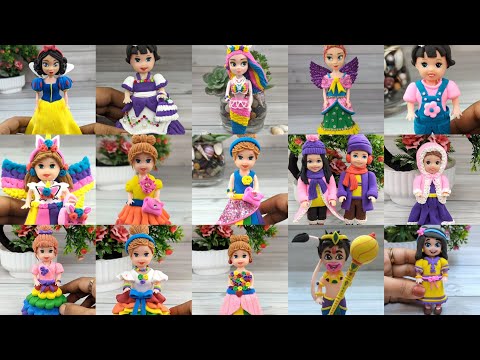 Old Doll Makeover To New Look Dolls💕🥰💃💃Clay Doll Dress Making 💕💃🥰💕🥰Blooming Hands Special💕🥰