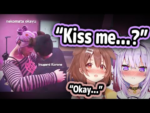 Korone Kisses Okayu After Divorcing Mio and Marrying AZKi...【Hololive】