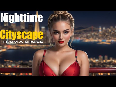 Lookbook Model Nighttime Cityscape from a Cruise | Music Video