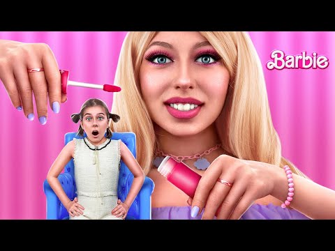 From sad Nerd to happy Barbie beauty makeover! How to Become a Barbie? Barbie Origin Story