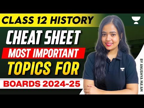 Class 12  History Cheat Sheet | Most Important Topics For Boards 2024-25 | Anushya Ma'am