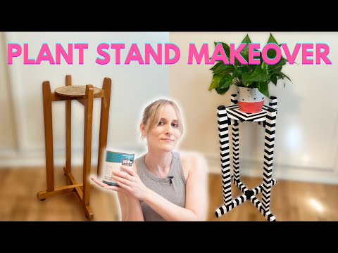 Maximalist Plant Stand Makeover from a Thrifted Watercooler Stand!!!!