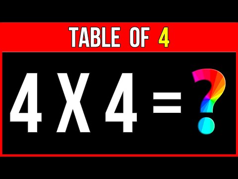 Table of 4 | Multiplication Tables for Kids | Math Tables