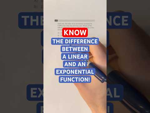 KNOW the Difference Between a Linear and an Exponential Function! #Shorts #algebra #math #SAT