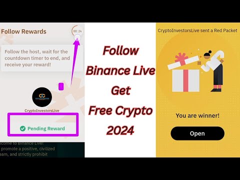 Follow Binance Live Get Free Crypto in 2024| Get Free Crypto Box on Binance Live|#freecrypto#binance