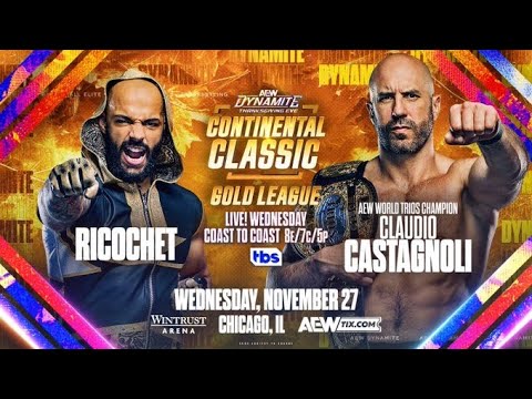 AEW Dynamite Ricochet vs Claudio Castagnoli Continental Classic (SIM)