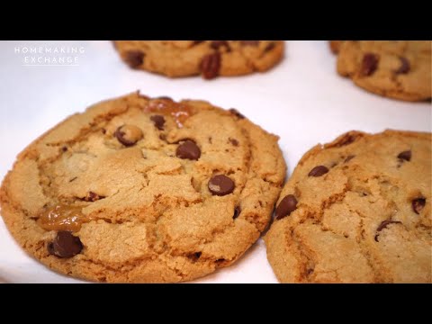 Pecan Turtle Cookies | Chocolate Chip/Caramel/Pecan Cookies | No Electric Mixer Needed!