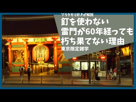 釘を使わない雷門が60年経っても朽ち果てない秘密とは？【東京】【雑学】【江戸】【歴史】【観光】【デート】【雷門】【建築】【ブラタモリ】【解説動画】【石井幹子】【おもしろ】【聞き流し】【解説】