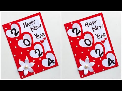 Easy New year greeting card 2024 / New year card making Handmade / DIY Happy new year card