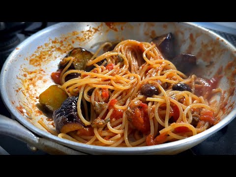 Eggplant in Tomato Pasta: A Perfect Combo | Absolutely Delicious Puttanesca Recipe!