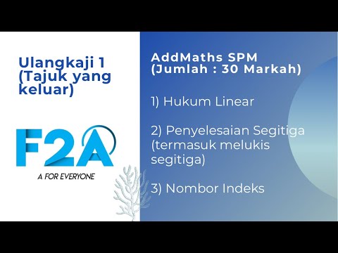 Ulangkaji 1 (AddMaths) - Hukum Linear, Penyelesaian Segitiga & Nombor Indeks (30 markah)