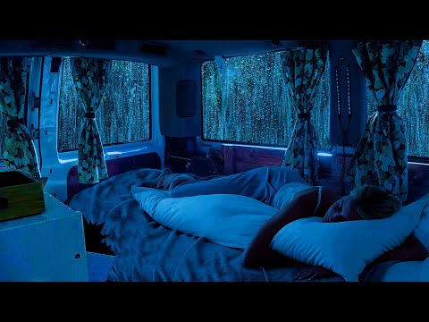 Deep Sleep Ambience: Heavy Rain & Thunder on Window Cozy Car for Sleep Quickly, Banishing Insomnia