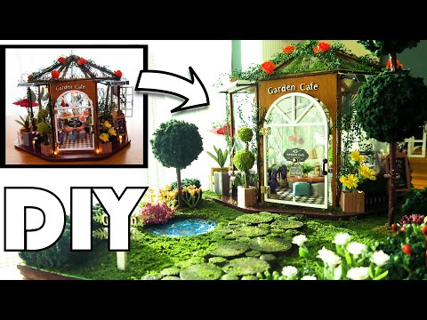 DIY Miniature Dollhouse Kit / Garden Cafe 가든 카페 /miniature minirose 미니어처 미니로즈