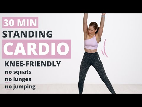 30 Min STANDING KNEE FRIENDLY HIIT | Low Impact Cardio | NO Squats, NO Lunges, NO Jumping