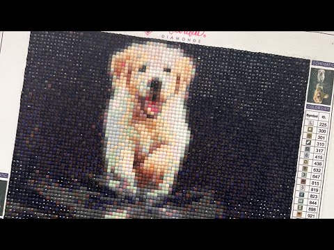 Completed Golden Retriever Diamond Painting | HEARTFUL DIAMONDS