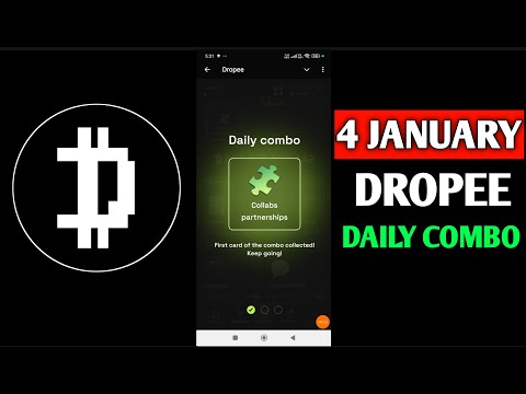 Dropee daily combo today | dropee daily combo 4 January | Daily Combo Dropee | Dropee 4 January