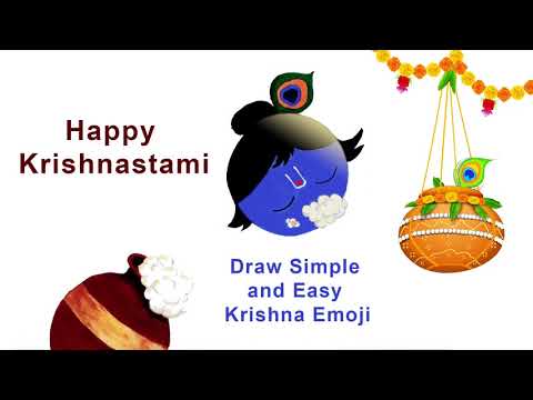 How to draw Little Krishna Emoji | Happy Janmastami | Simple and easy drawing | Creative Paradise