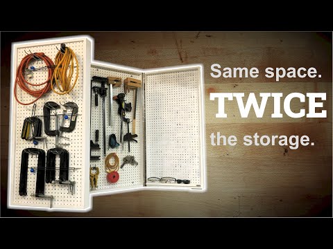 Double Pegboard Cabinets -- 2x the storage