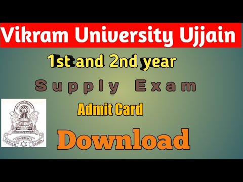 1st year supply exam admit card download Vikram University Ujjain