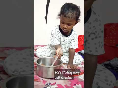 #shorts || He's making curry with tomatoes