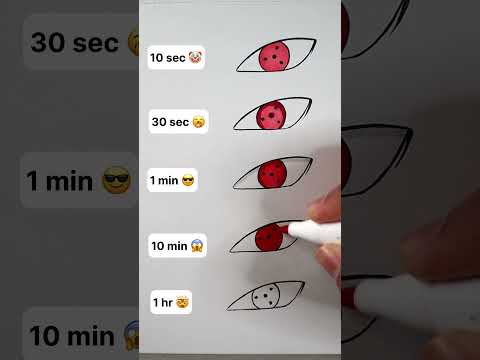 How to Draw Sharingan in 10sec, 10mins, 10hrs #shorts