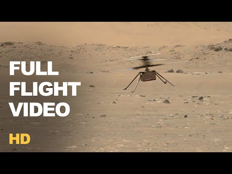 Full Video of Mars Helicopter Ingenuity First Flight Showing Ascending & Landing in HD