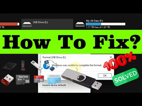 100% Solved How To Fix windows Was Unable To Complete The Format
