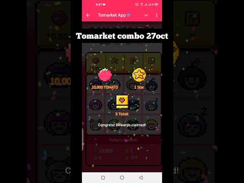 Tomarket combo 27oct #airdrop #crypto #tomarket