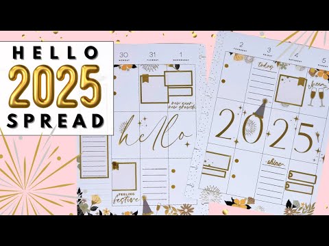 PLAN WITH ME | HELLO 2025 SPREAD | HAPPY PLANNER