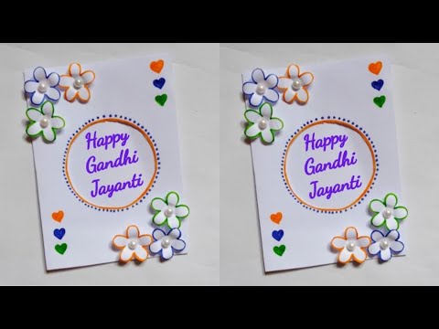 Gandhi Jayanti Special Card Making/white Paper & Sketch Pen Used Greeting Card/Easy Card Design