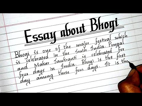 Essay writing about bhogi || essay Writing || neat and clean handwriting #handwriting