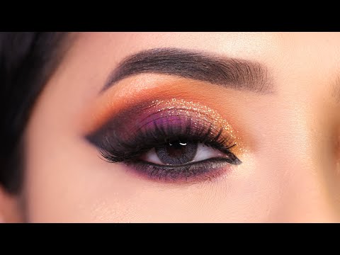 BRIDAL Purple Glitter Eyeshadow Look || Very Easy step by step Eye Makeup|| Shilpa