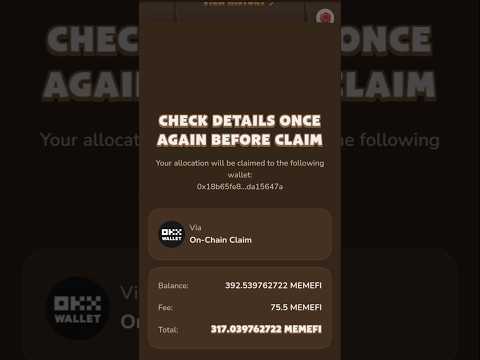 Memefi Token Claim Okx Wallet | How to Claim Memefi token Okx | #shortsvideo #shorts