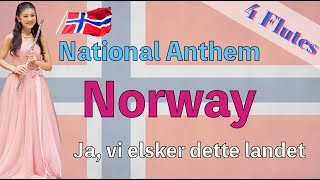 【ノルウェー国歌🇳🇴】フルート４重奏♪アルトやバスも使用！ [我らこの国を愛す] Ja, vi elsker dette landet