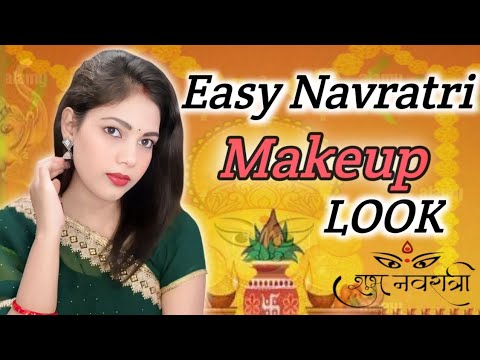 Durga puja / Easy Navratri makeup look || Traditional Indian Festive Makeup Tutorial