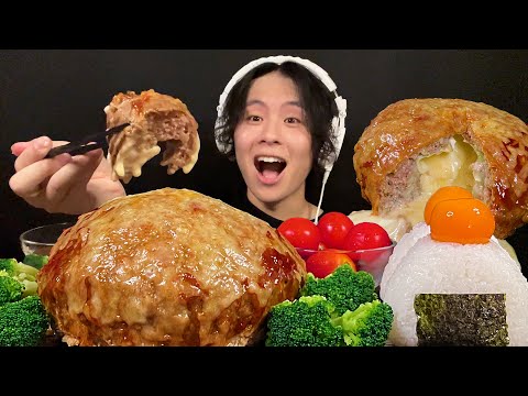 ASMR Giant cheese hamburger & Q&A corner‼️【eating sound/mukbang】