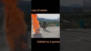 Do not put water on a grease fire.     #dtffpodcast  #fire  #whatnottodo #firesafetytips