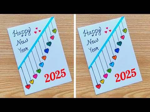 Easy & Beautiful Card for New Year 2025  | White Paper Greeting Card | Last Minute New Year Card