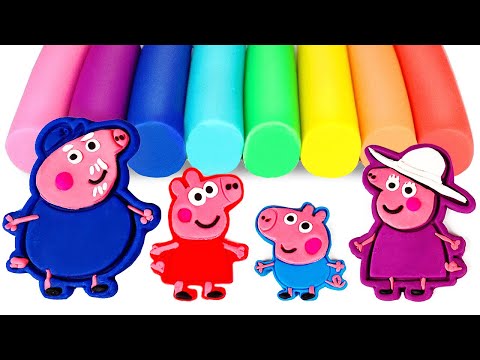 Create Peppa Pig Family with Play Doh Molds | Best Learn Colors | Preschool Toddler Learning Video