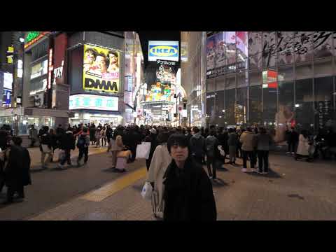 【4K】Walk through the scramble crossing in front of Shibuya Station 2024-1-8 Tokyo 🇯🇵