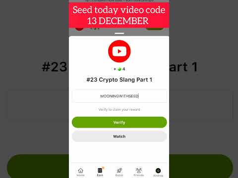 SEED 13 DECEMBER VIDEO CODES || SEED AIRDROP LOSTING ON DECEMBER 25 || SEED AIRDROP